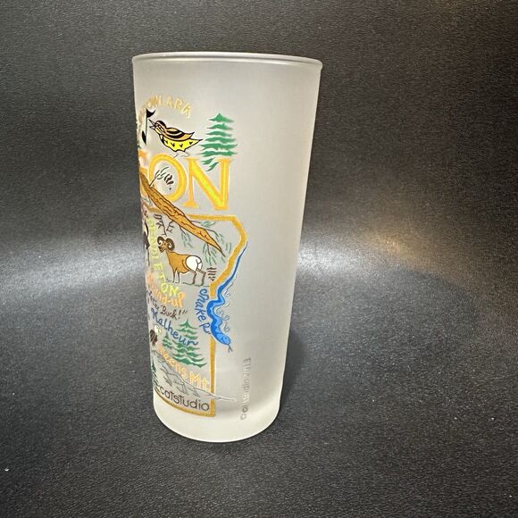 catstudio Oregon Map Souvenir Frosted Glass Tumbler 16 oz 2013 Collectors - Picture 4 of 8